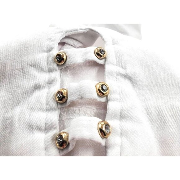 New JM Collection Med Pants Slim Fit Stretch Skinny Capri Crystal Cutout Jeans - Picture 5 of 10